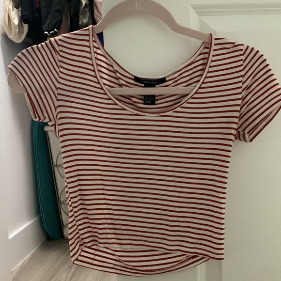 Forever 21 Striped Crop T-shirt - Picture 2 of 4